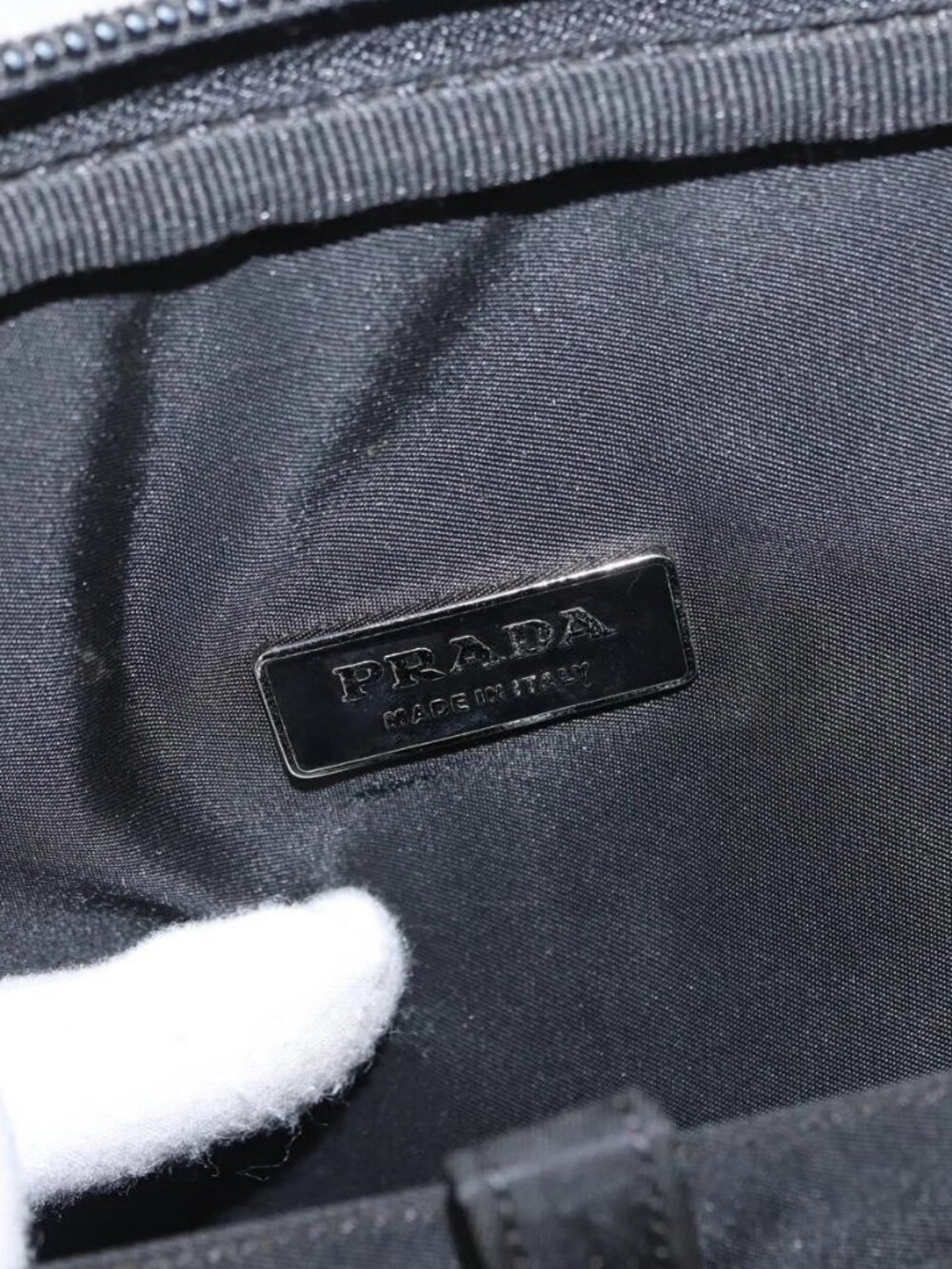 PRADA Hand Bag Nylon Black Silver Auth bs33447 - Picture 10 of 16